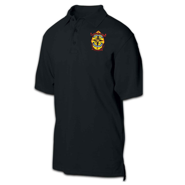 MCB Camp Lejeune Patch Golf Shirt Black - SGT GRIT