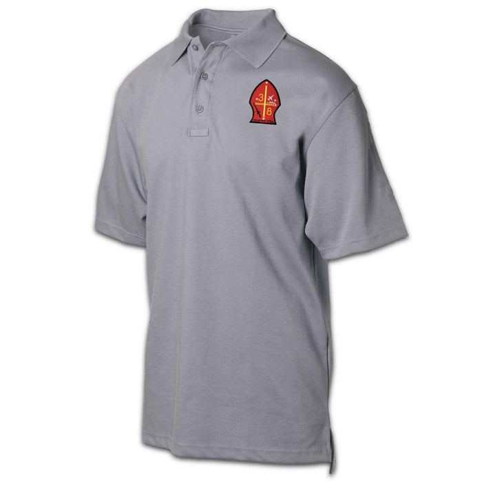 3rd Battalion 8th Marines Patch Golf Shirt Gray