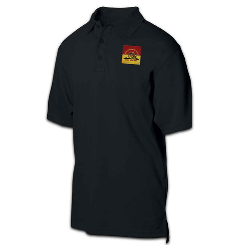 11th Marines Regimental Patch Golf Shirt Black - SGT GRIT