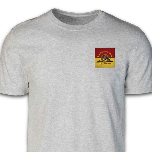 11th Marines Regimental Patch T-shirt Gray - SGT GRIT