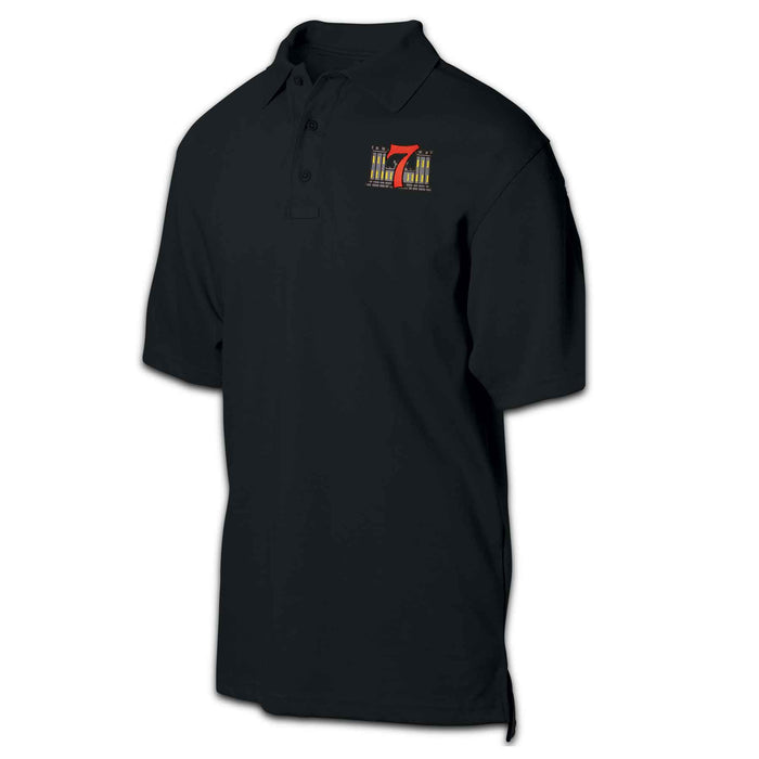 7th Engineers Battalion Patch Golf Shirt Black