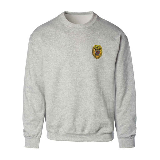 Military Police Badge Patch Gray Sweatshirt - SGT GRIT