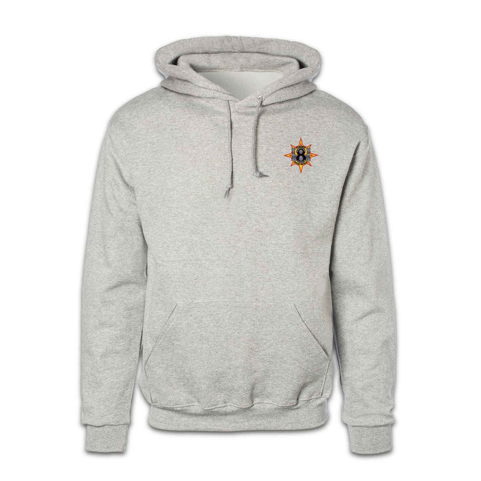 8th Engineer Battalion Patch Gray Hoodie