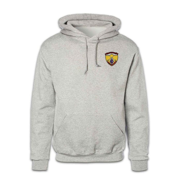 1st Battalion 5th Marines Patch Gray Hoodie