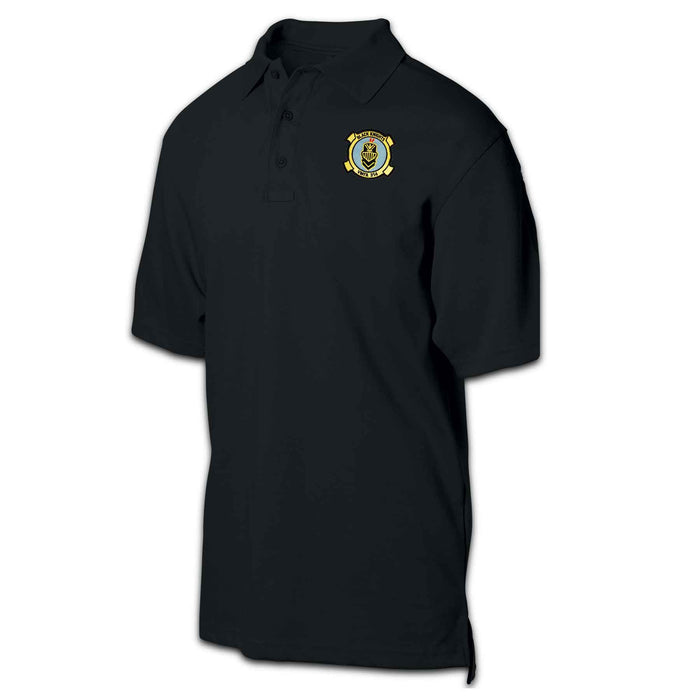 VMFA-314 Black Knights Patch Golf Shirt Black - SGT GRIT