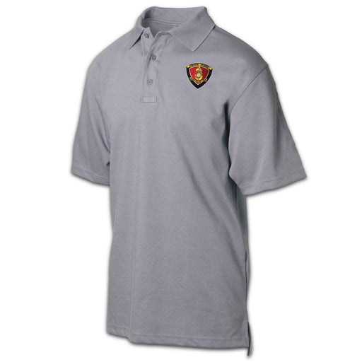 3rd Battalion 3rd Marines Patch Golf Shirt Gray - SGT GRIT