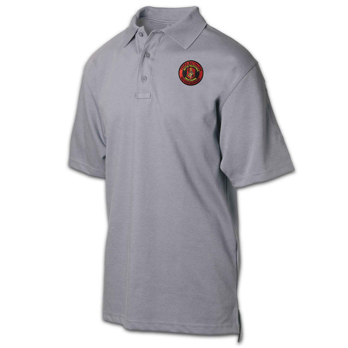 3rd Battalion 2nd Marines Patch Golf Shirt Gray - SGT GRIT