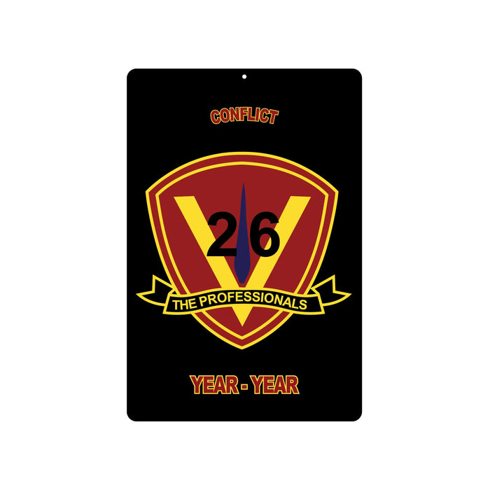 26th Marines Regimental Metal Sign