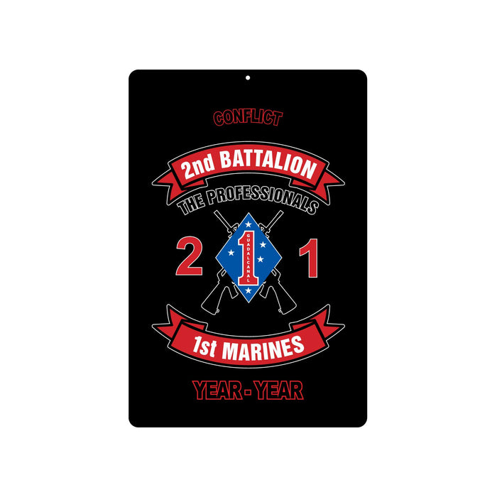 2nd Battalion 1st Marines Metal Sign - SGT GRIT