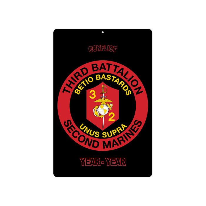 3rd Battalion 2nd Marines Metal Sign - SGT GRIT