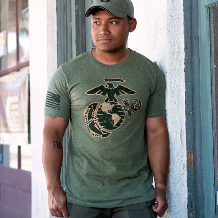 Vintage-Look Graphic Marine Corps EGA T-shirt