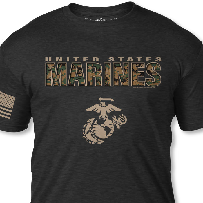 U.S. Marines Camouflage Letters T-Shirt - SGT GRIT
