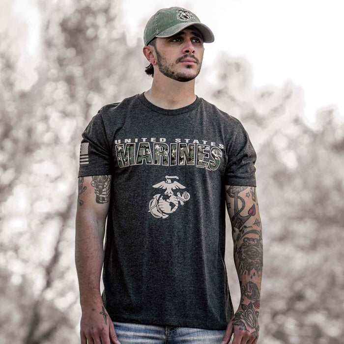 U.S. Marines Camouflage Letters T-Shirt