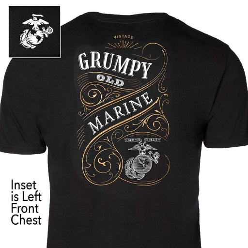 Grumpy Old Marine Vintage EGA Back With Left Chest T-shirt - SGT GRIT