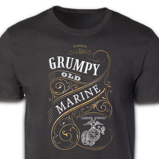 Grumpy Old Marine Vintage EGA Full Front T-shirt - SGT GRIT