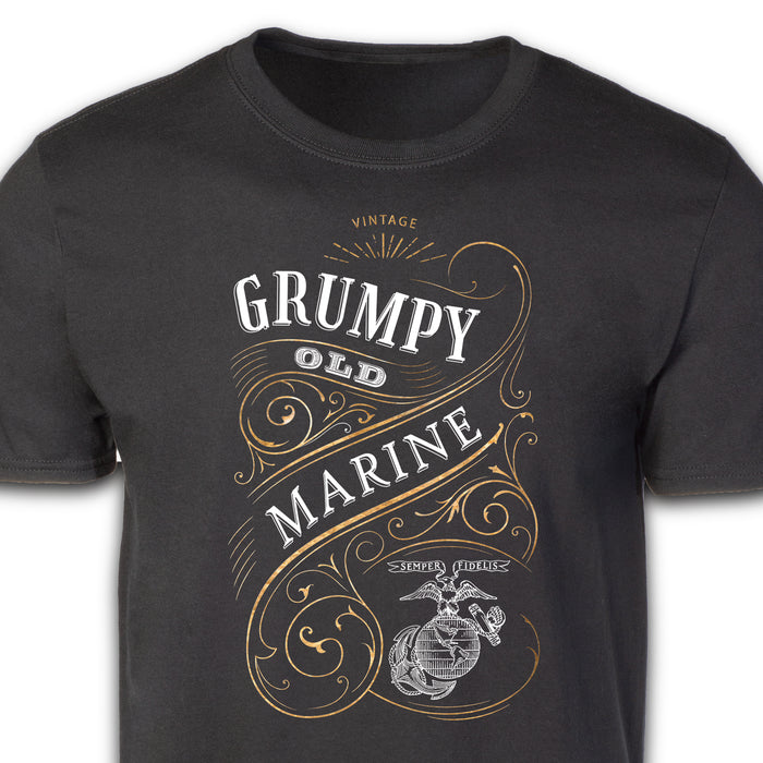 Grumpy Old Marine Vintage EGA Full Front T-shirt - SGT GRIT