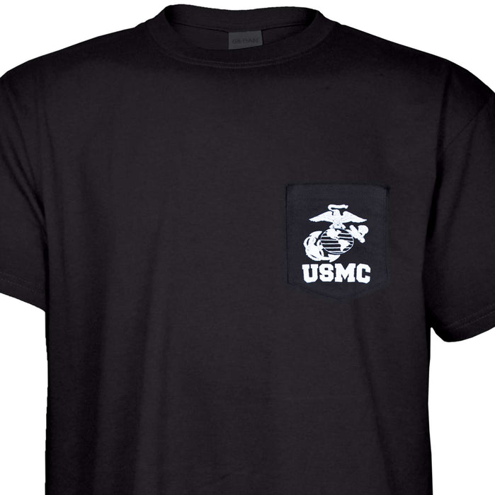 USMC Pocket T-Shirt with Marines EGA Emblem