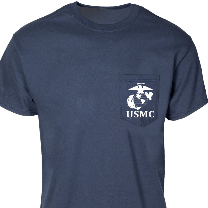 USMC Pocket T-Shirt with Marines EGA Emblem