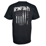 USMC Semper Fi Flag T-shirt White/Black - SGT GRIT