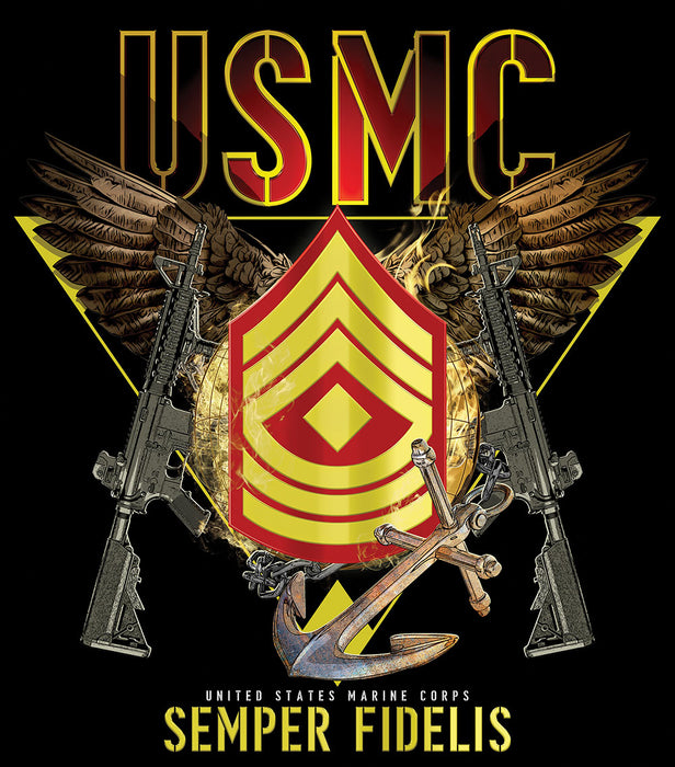 Exclusive Marine Corps T-Shirt Customized by Rank