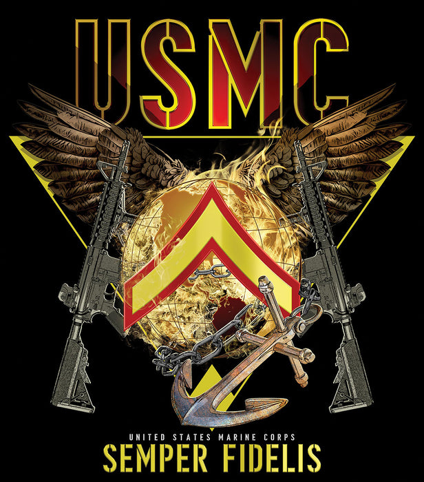 Exclusive Marine Corps T-Shirt Customized by Rank