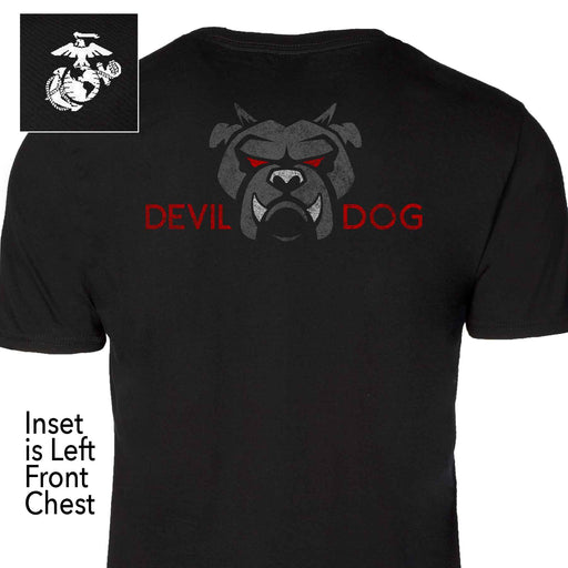 Devil Dog Back With Left Chest T-shirt - SGT GRIT