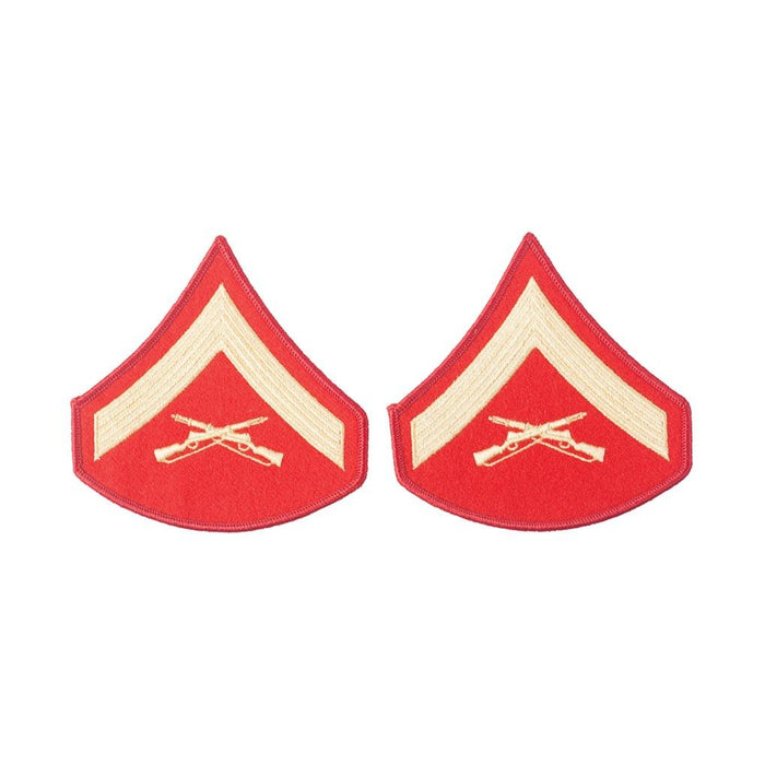 Gold on Red Embroidered Chevrons