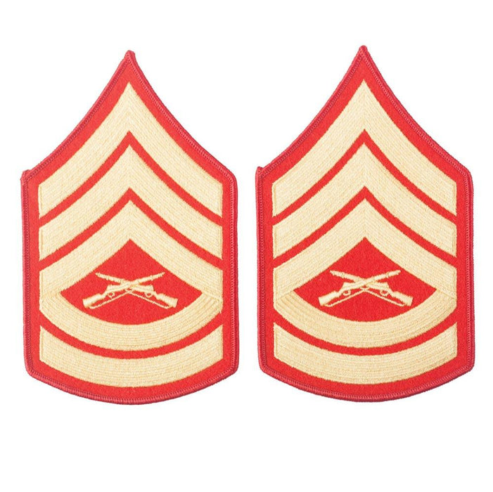 Gold on Red Embroidered Chevrons - SGT GRIT