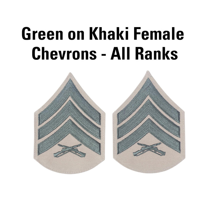 Green on Khaki Female Chevrons