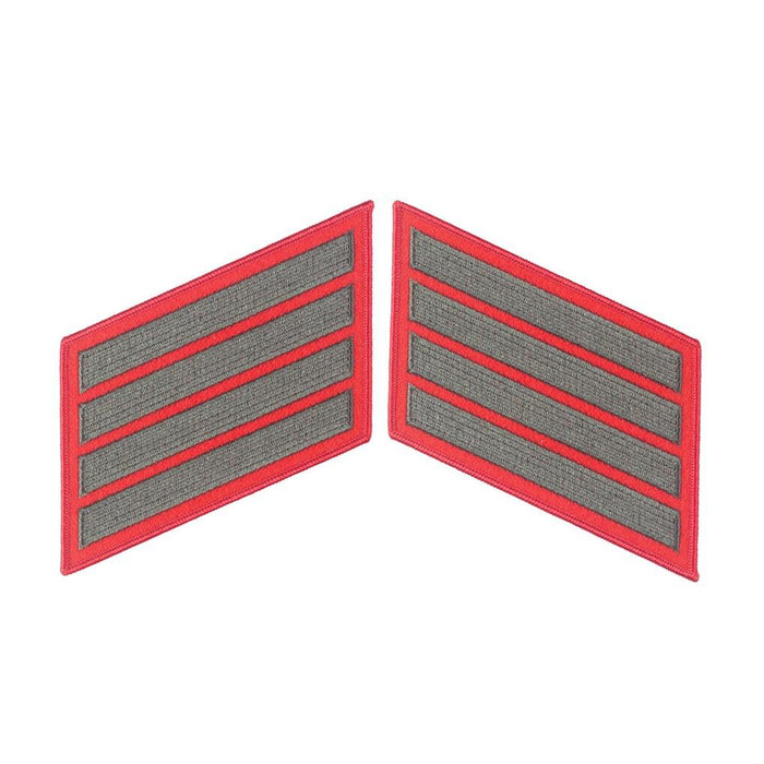 Green on Red Female Service Stripes