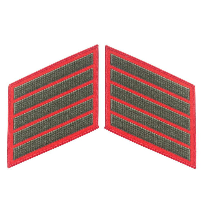 Green on Red Female Service Stripes - SGT GRIT
