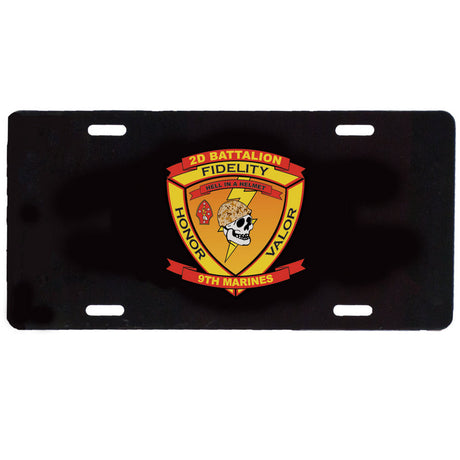 2nd Battalion 9th Marines License Plate (Alternate Design) - SGT GRIT