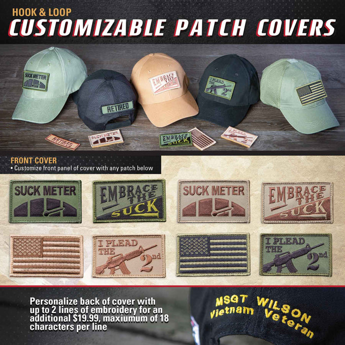 Hook & Loop Patch Hat- Personalized- Coyote Brown - Coyote Personalized Covers by Sgt Grit