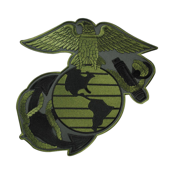 10" OD Green Eagle Globe and Anchor Patch