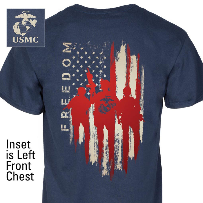 USMC Freedom Warriors Back With Left Chest T-shirt