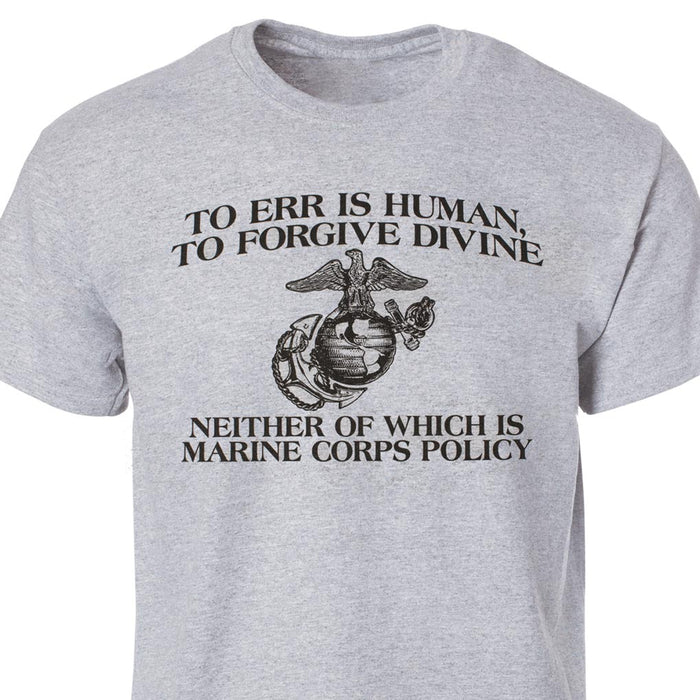 Funny 'To Err is Human' Marine Corps T-shirt