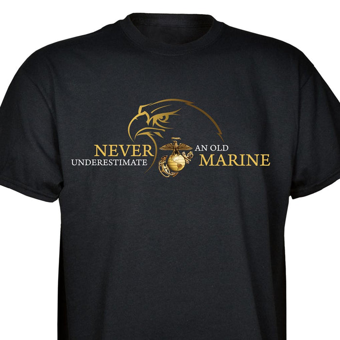 USMC 'Never Underestimate an Old Marine' T-shirt